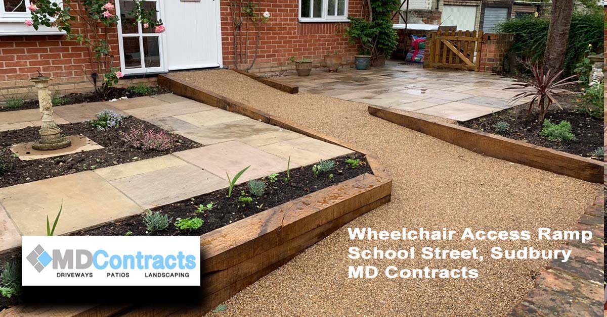 Wheelchair Ramp Resin bound gravel. M D Contracts. Patios
